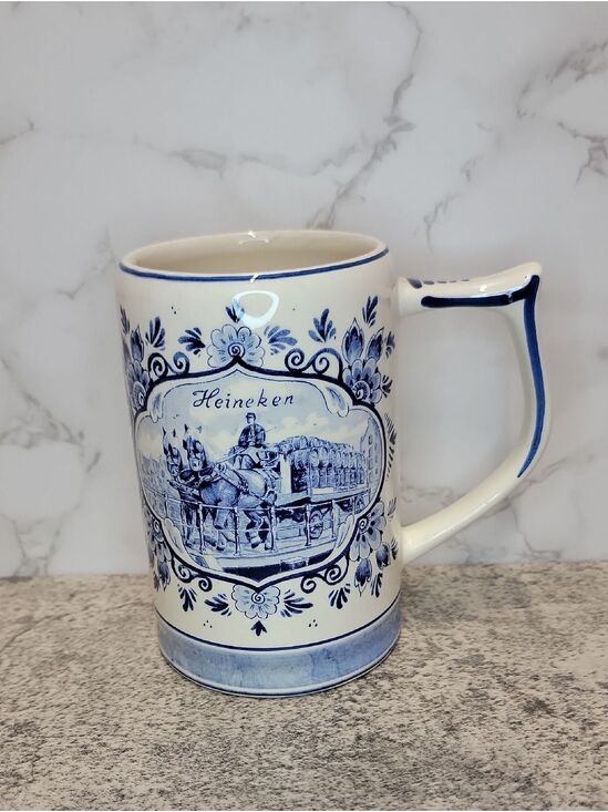 Delft Blue Other - Vintage Heineken Blue Delft Ceramic Beer Stein Mug from Holland